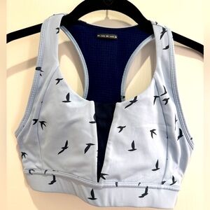 Double Breasted Bra, Light Blue/Navy Birds